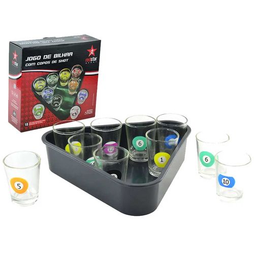 Jogo de Bilhar C/ Copos de Shot 11 Peças Redstar