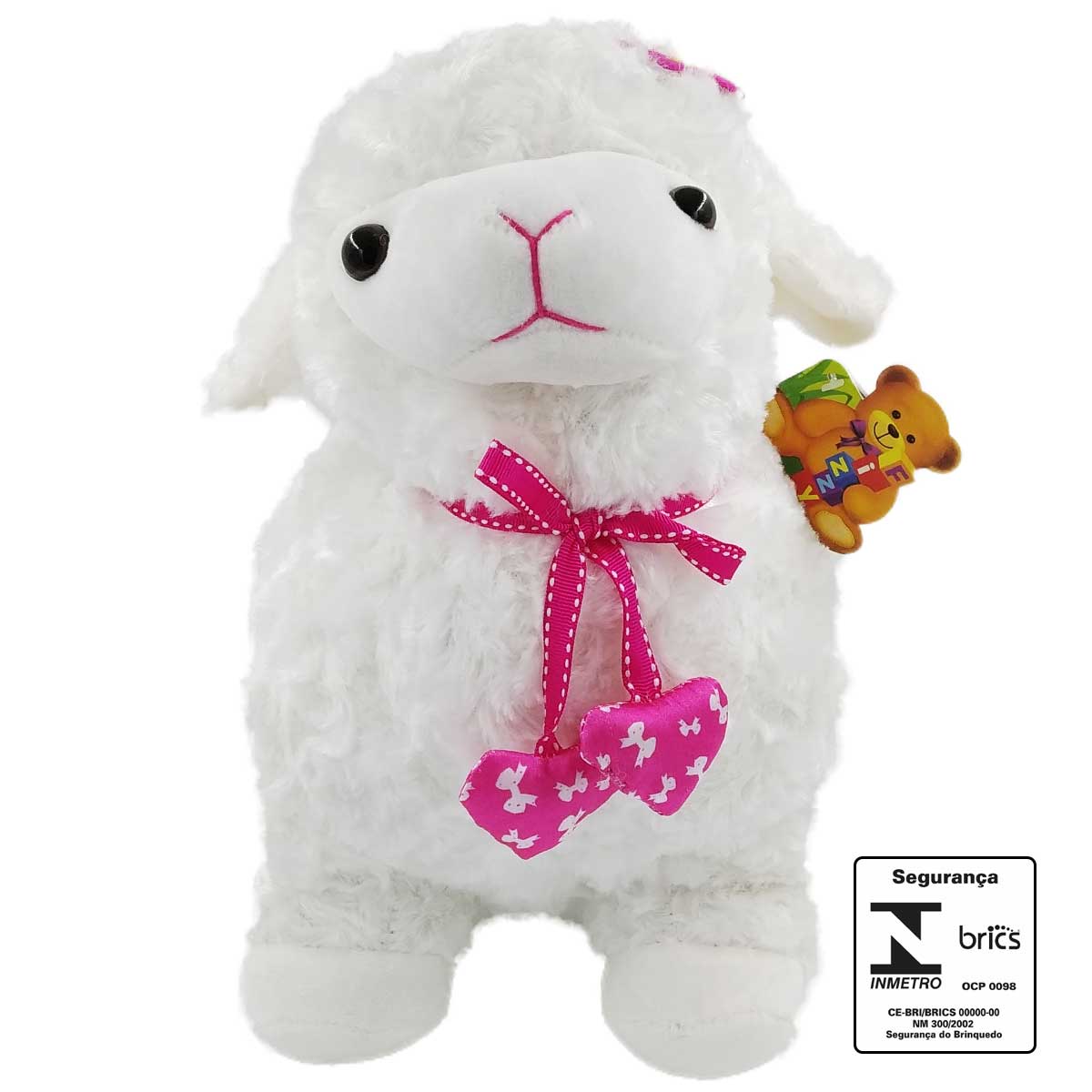 Ovelha de Pelúcia 30cm em Poliéster Fizzy