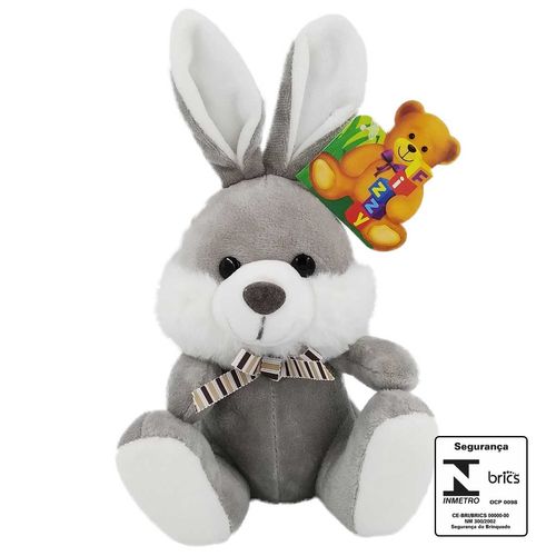 Coelho C/ Laço 17cm em Pelúcia Fizzy