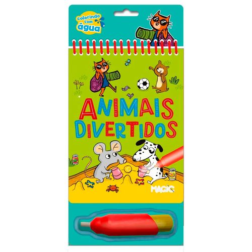 Livro Aquabook Animais Divertidos 18,5x13,5cm em Papelão Magic Kids