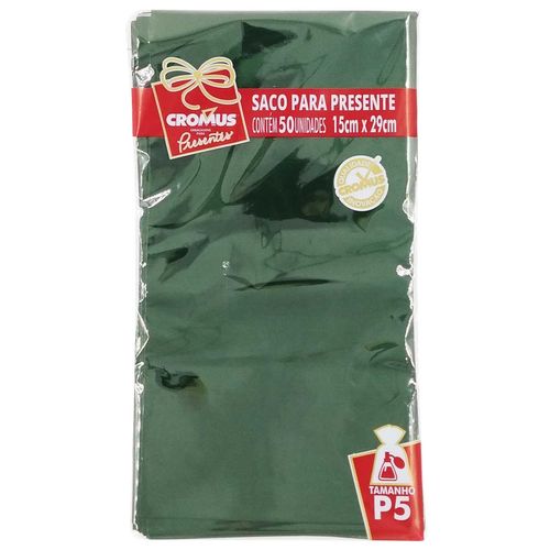 Saco P/ Presente Metálico 15x29cm em Plástico Cromus Embalagens