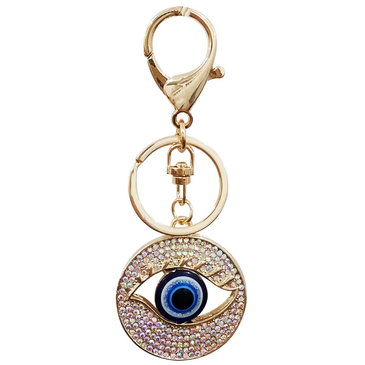 Chaveiro Olho Grego C/ Strass 11cm em Metal Martins & Martins