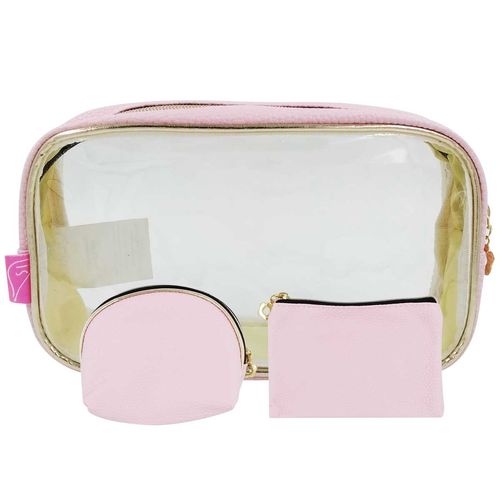 Kit Nécessaire 3 Peças em PVC Qualis