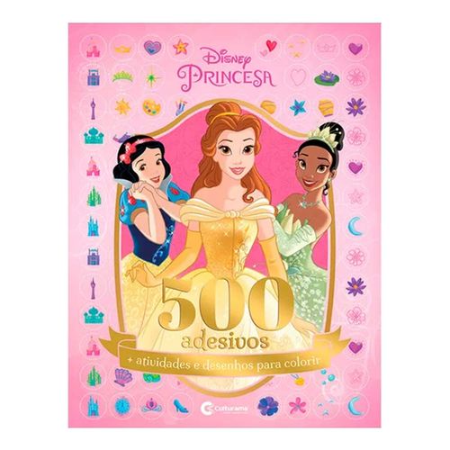 Livro Princesas Disney C/ 500 Adesivos e Atividades em Papel Culturama