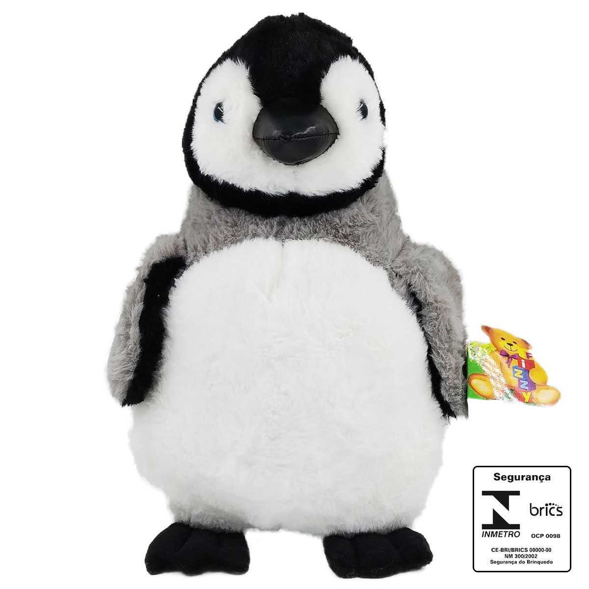 Pinguim de Pelúcia 30cm em Poliéster Fizzy