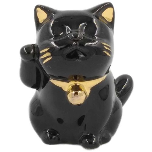 Gato Maneki Neko Decorativo 6,5cm em Porcelana Youbai