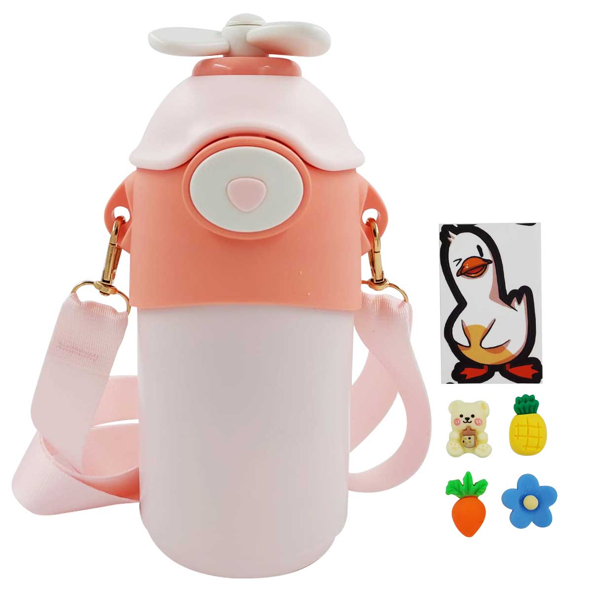 Garrafa Isotérmica Infantil C/ Alça 500ml em Aço Inox Golden Rio