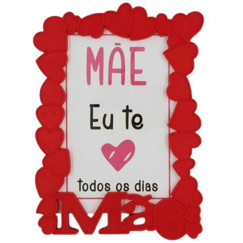 Porta Retrato Decorativo Mãe Corações 10x15cm em Plástico Y888