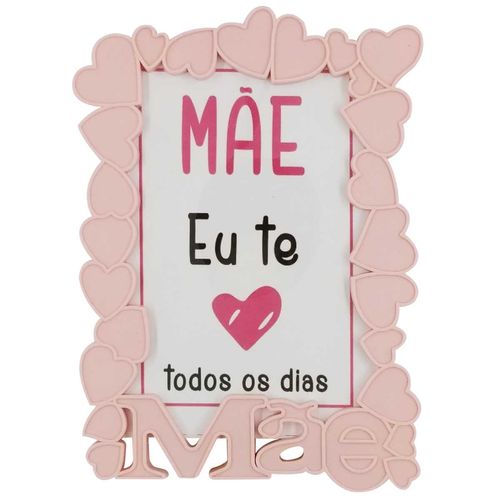 Porta Retrato Decorativo Mãe Corações 10x15cm em Plástico Y888