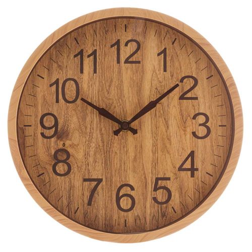 Relógio de Parede Wood 30cm em Plástico Lyor