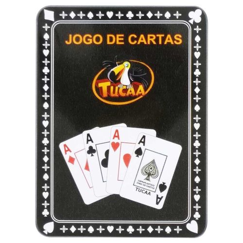 Jogo de Baralho Duplo C/ Case de Lata 108 Cartas em Plástico ASILVA