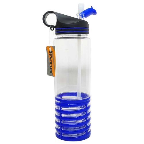 Garrafa C/ Canudo e Listras 700ml em Plástico Livon