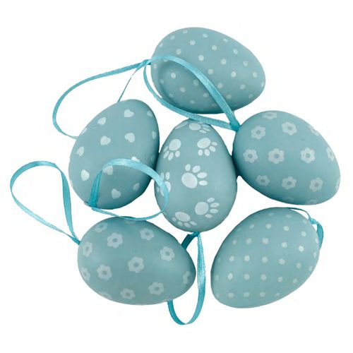 Kit Ovos de Páscoa Decorativo 6 Peças em Plástico Multiart