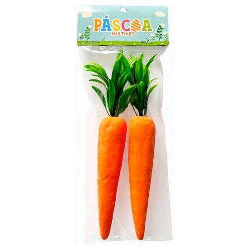 Cenoura Decorativa 14cm 2 Peças em Isopor Multiart