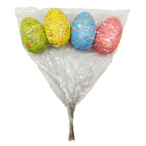 Ovos de Páscoa Decorativos 21cm em Isopor/Metal Multiart