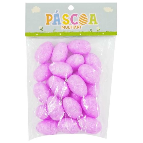 Ovos de Páscoa Decorativo 2x3cm em Isopor Multiart