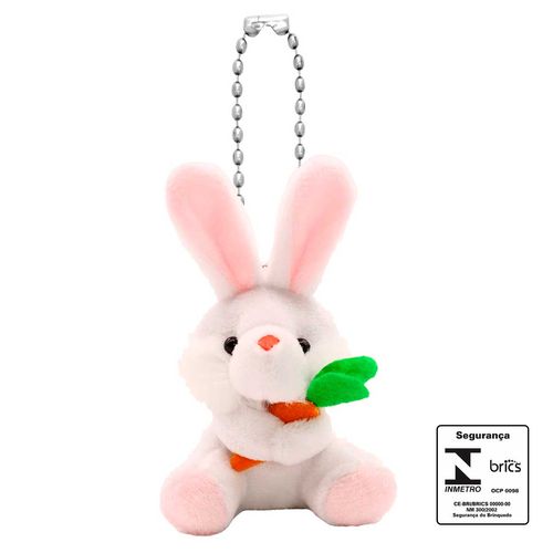 Coelho de Pelúcia C/Cenoura 12cm em Poliéster Multiart