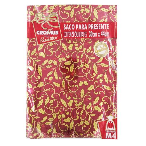 Saco P/ Presente Tema Natal 30x44cm Modelos Sortidos Cromus Embalagem