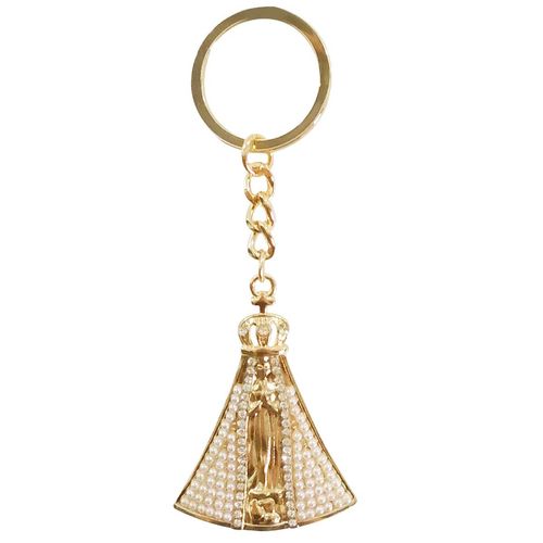 Chaveiro N. Sra. Aparecidas 10,7cm em Metal Taimes