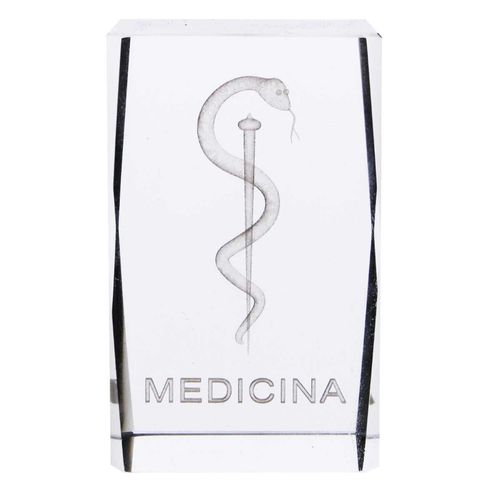 Cubo Decorativo Profissão Medicina 5x8cm em Vidro Forbees