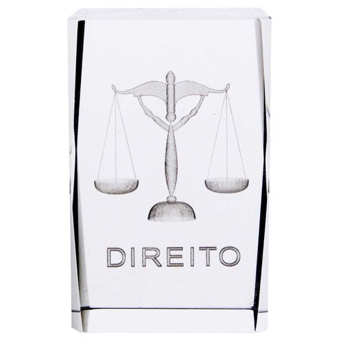 Cubo Decorativo Profissão Direito 5x8cm em Vidro Forbees