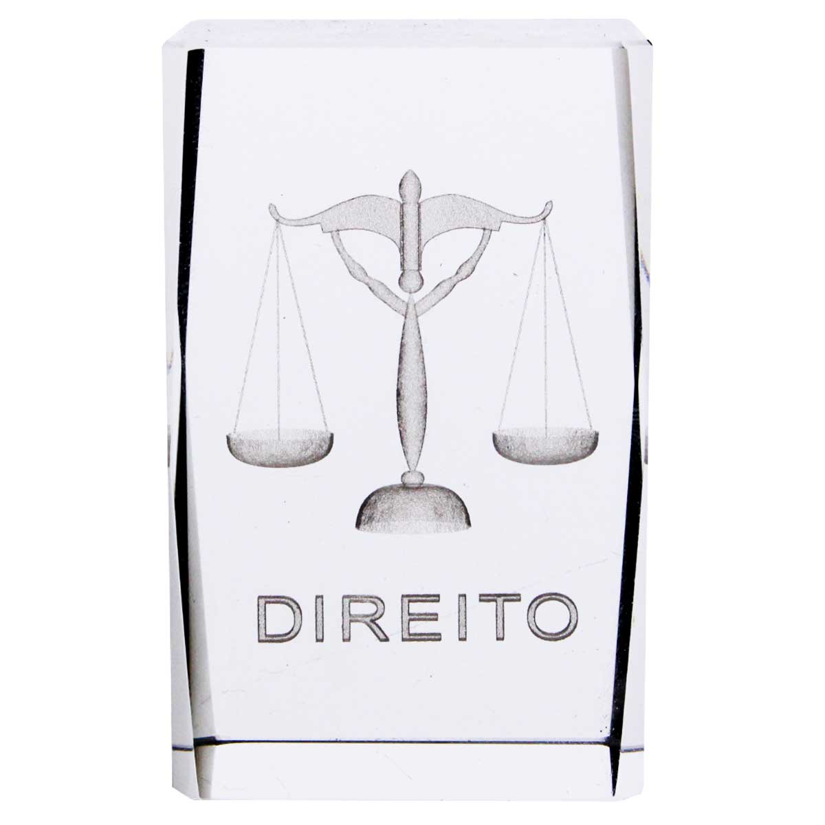 Cubo Decorativo Profissão Direito 5x8cm em Vidro Forbees