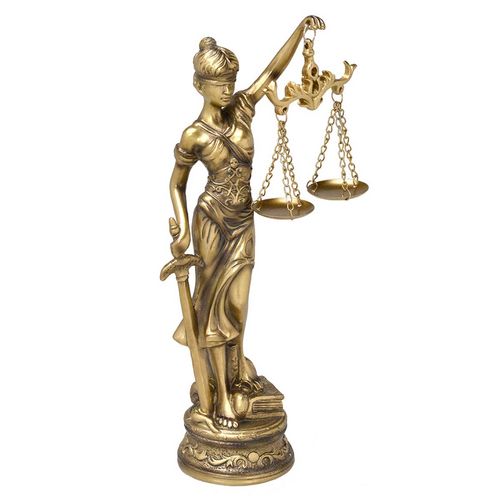 Dama da Justiça Decorativa 24,5x7,5cm em Resina Mabruk