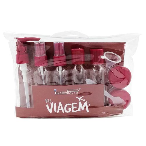Kit Frascos Viagem 10 Peças em Plástico Interponte