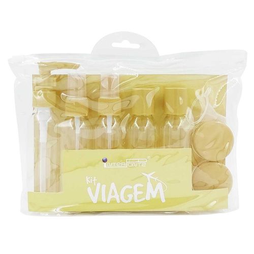 Kit Frascos Viagem 10 Peças em Plástico Interponte