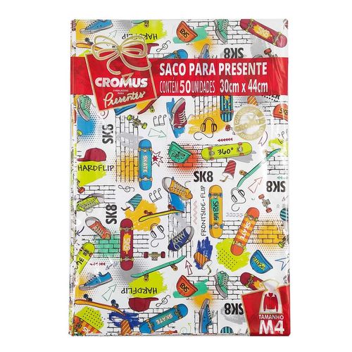 Saco de Presente Estampado Infantil 30x44cm  Cromus