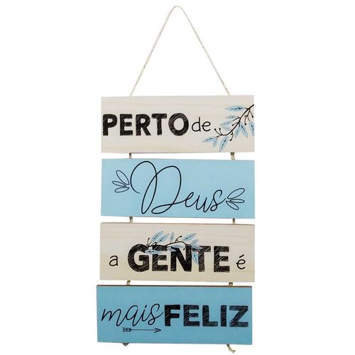 Placa Decorativa 25cm Deus em Madeira NSW