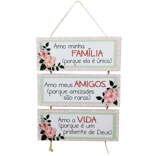 Placa Decorativa 32x25cm em Madeira NSW