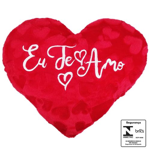 Almofada de Pelúcia Coração 48cm em Poliéster Fizzy