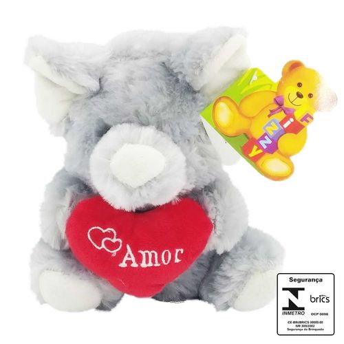 Animais de Pelúcia Amor 13x16cm em Poliéster Fizzy
