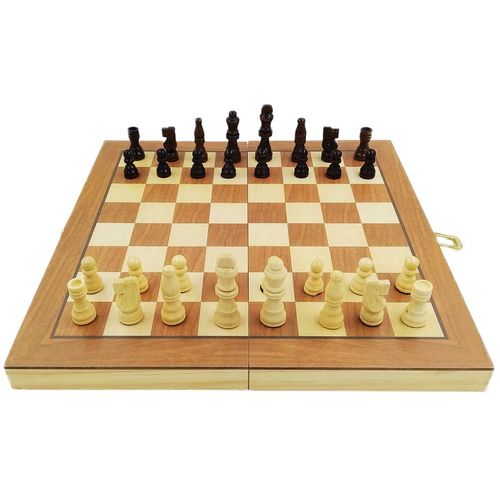 Jogo de Xadrez/Dama 35x35cm em Madeira Coday