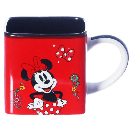 Caneca Cubo Minnie Mouse 300ml em Porcelana Zona Criativa
