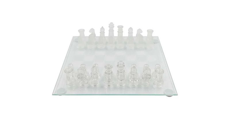 Jogo de xadrez De Vidro 25 x 25 CM