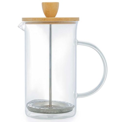 Cafeteira Francesa C/ Tampa Bambu 600ml em Vidro Wolff