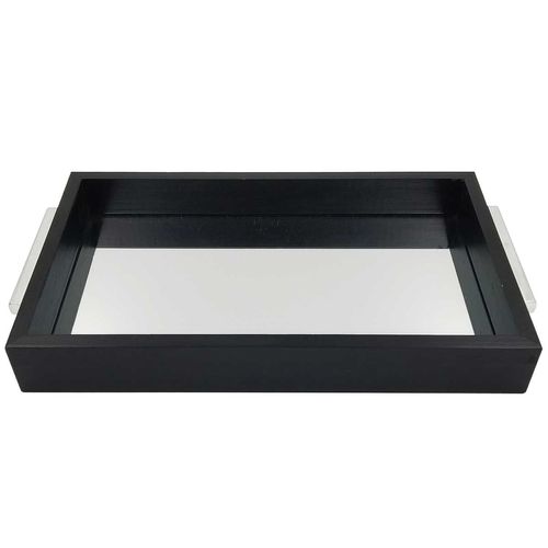 Bandeja Decorativa Espelhada 30x18cm em Madeira Vipa Comercio