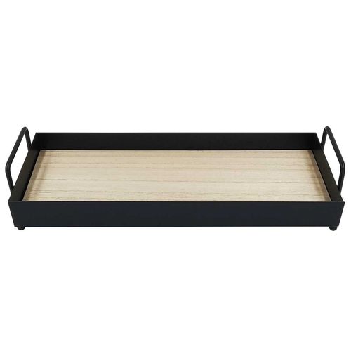 Bandeja Decorativa 30,5x11,5cm em Metal e MDF Lyor
