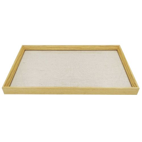 Bandeja Decorativa Detalhe em Linho 45x27cm em MDF Mart Moas