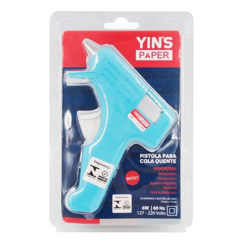 Pistola de Cola Quente Bivolt 6W em Plástico Yins