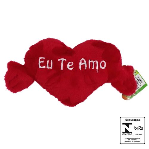 Almofada Coração de Pelúcia 18cm em Poliéster Fizzy