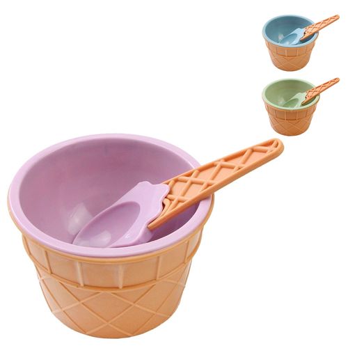 Pote Sorvete C/ Colher 9,5x6cm em Plástico Clink