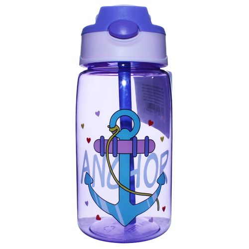 Garrafa Infantil C/ Alça + Canudo 480ml em Plástico Top Útil