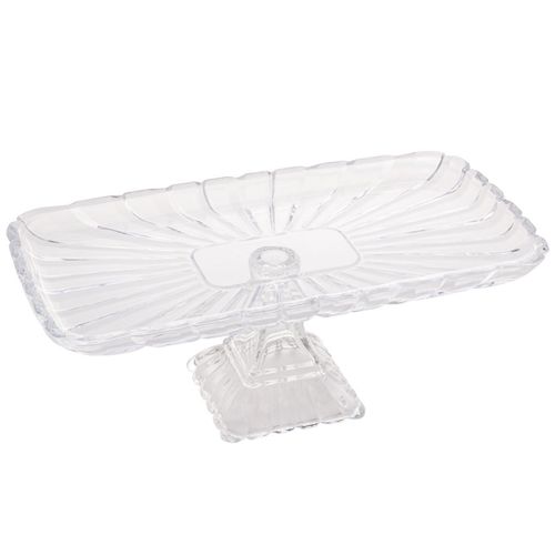 Prato Quadratta P/ Bolo 36,5x14cm em Cristal Lyor