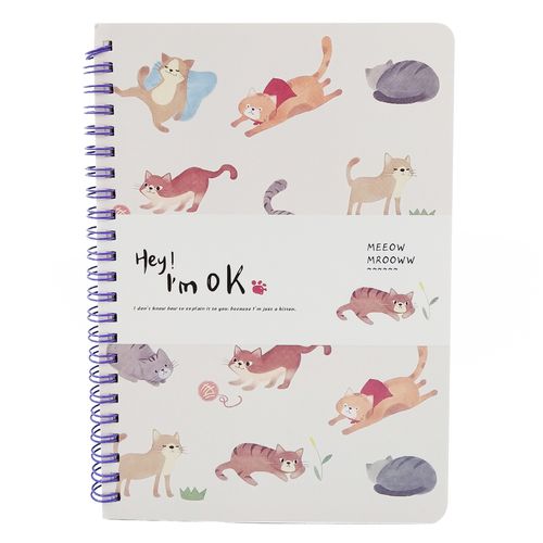 Caderno Espiral 17x25cm Estampa Gatos 66 Folhas Michael Judi