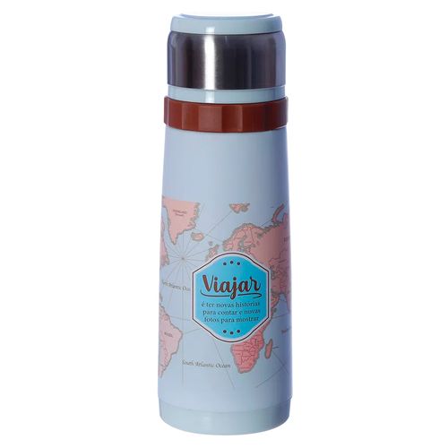 Garrafa Térmica Viajar 600ml em Aço Inox Zona Criativa