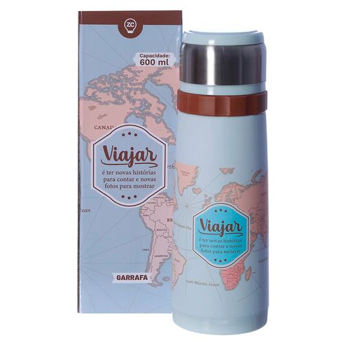 Garrafa Térmica Viajar 600ml em Aço Inox Zona Criativa
