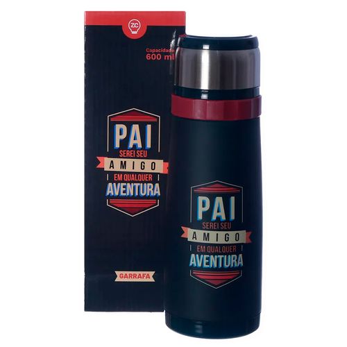 Garrafa Térmica Pai Amigo 600ml em Aço Inox Zona Criativa